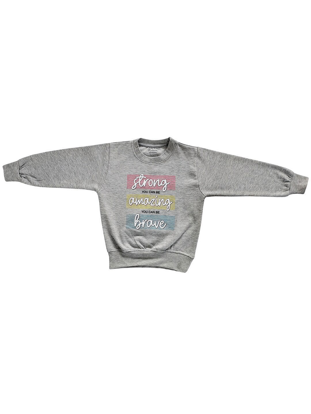 

Zoom Minimondo Kids Grey Typography Printed Fleece Sweatshirt