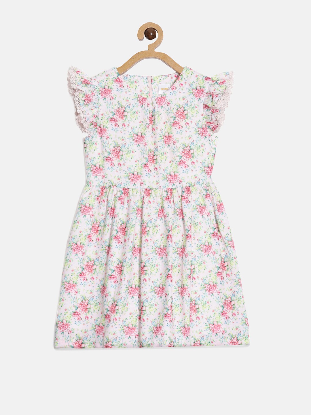 

Aomi Girls Off White Floral Printed Cotton Dress