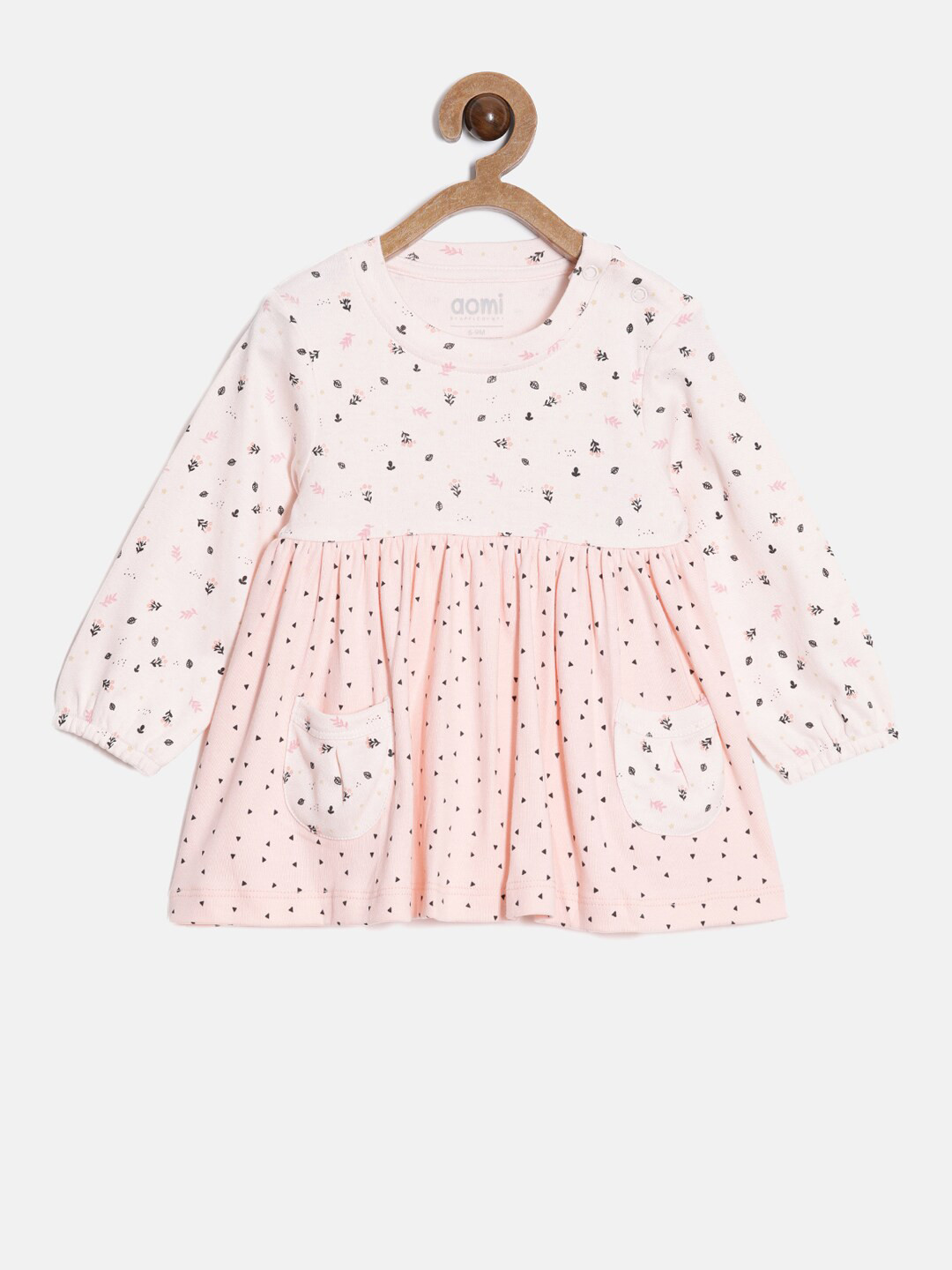 

Aomi Girls Coral Floral Printed Cotton Dress