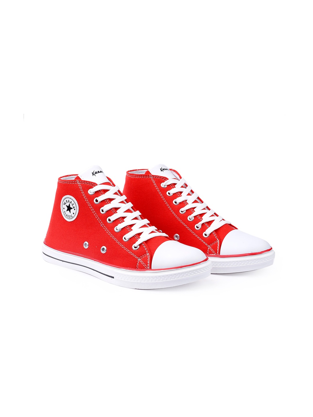 

KRAASA Men Red Colourblocked Sneakers