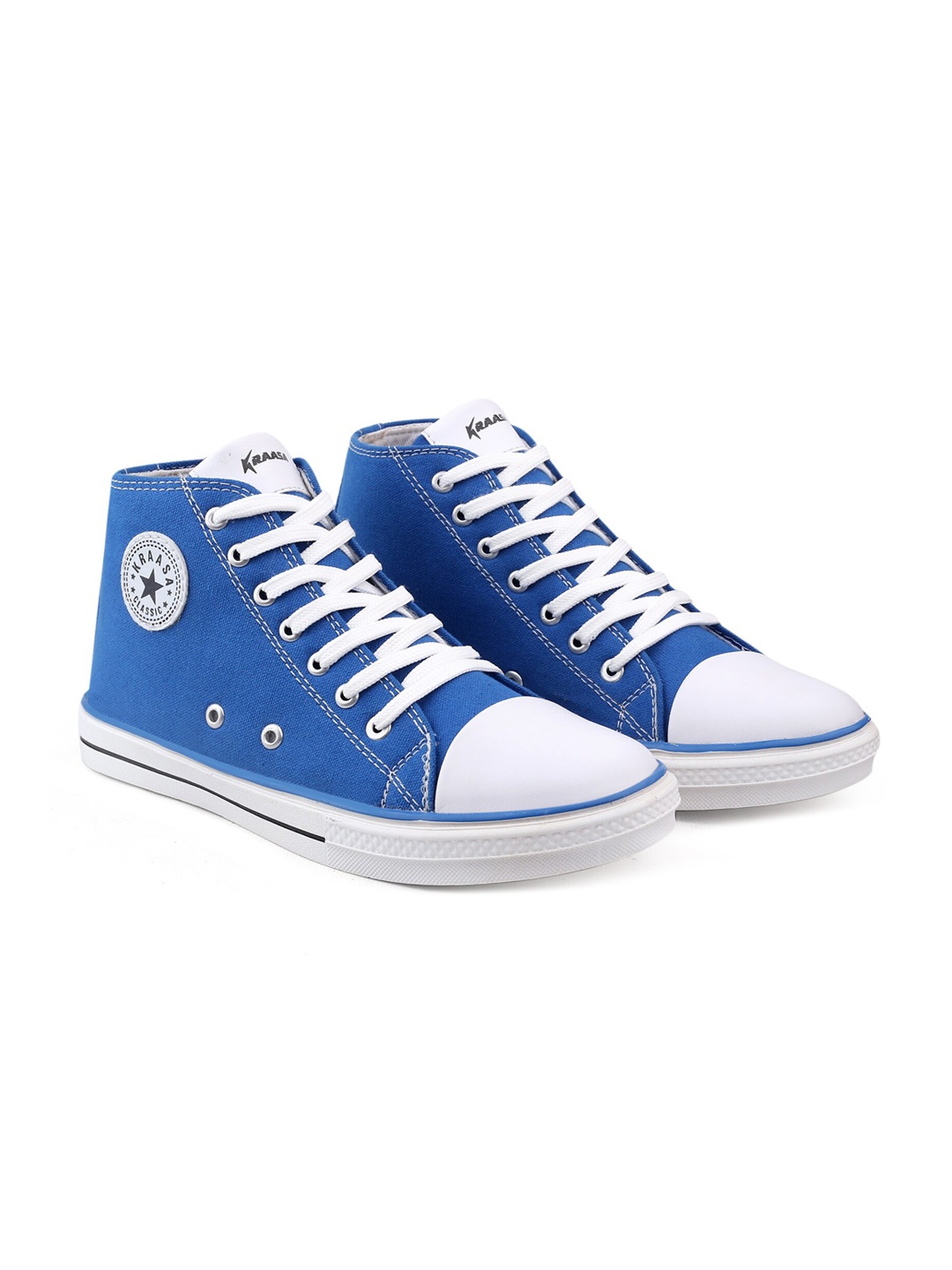 

KRAASA Men Blue & White Solid Sneakers