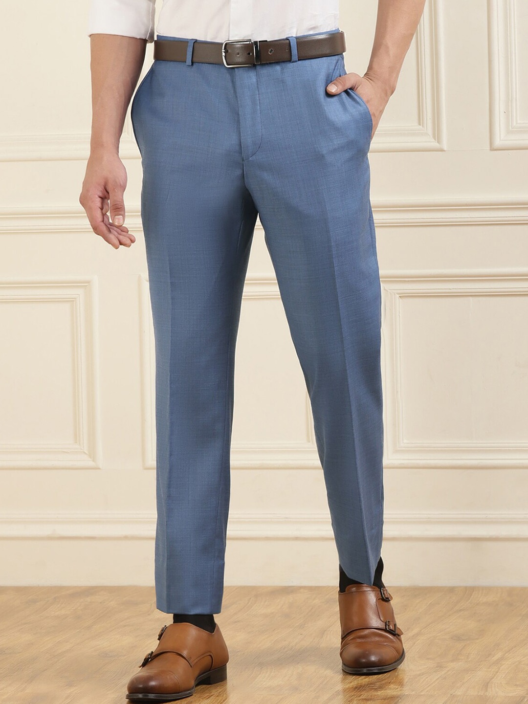 

Ted Baker Men Blue Slim Fit Trousers