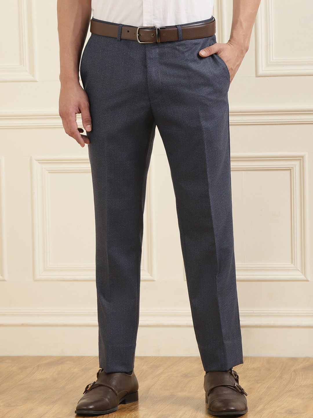 

Ted Baker Men Navy Blue Trousers