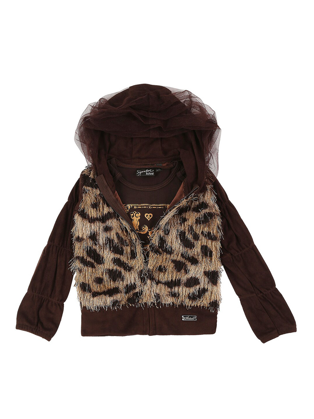 

Actuel Girls Brown Bomber Pure Cotton Jacket