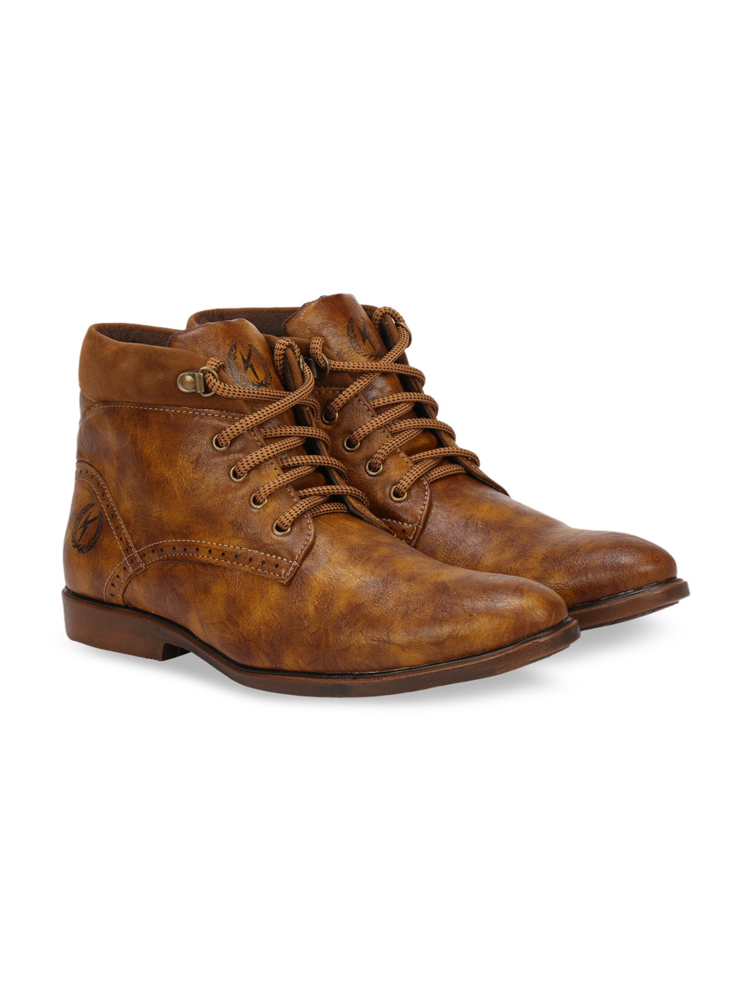 

KRAASA Men Bronze Textured Camel Boots