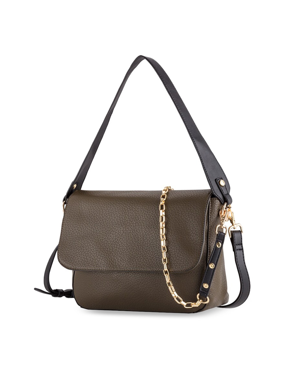 

CARPISA Olive Green Solid Shoulder Bag