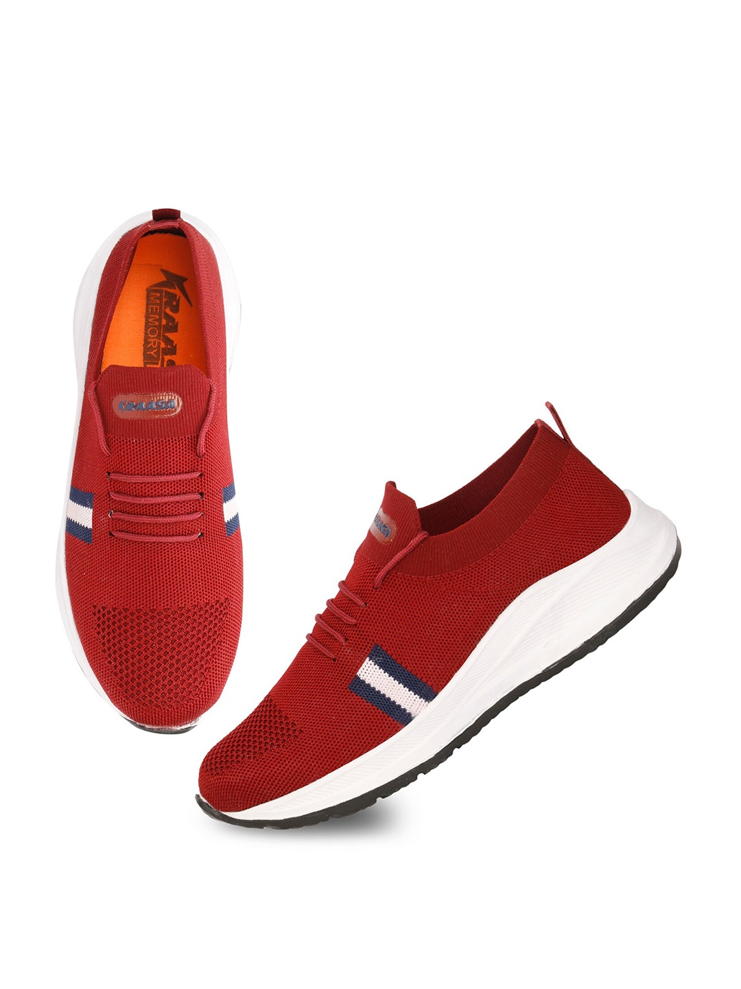 

KRAASA Men Red Textile Running Shoes