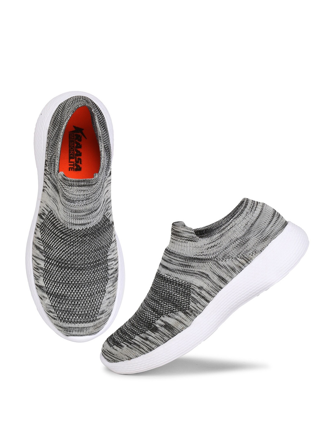 

KRAASA Men Grey Mesh Running Shoes