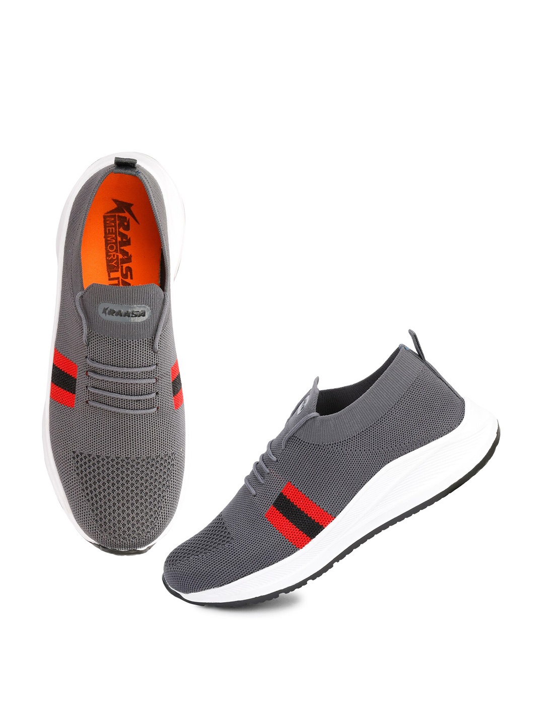 

KRAASA Men Grey Textile Running Shoes