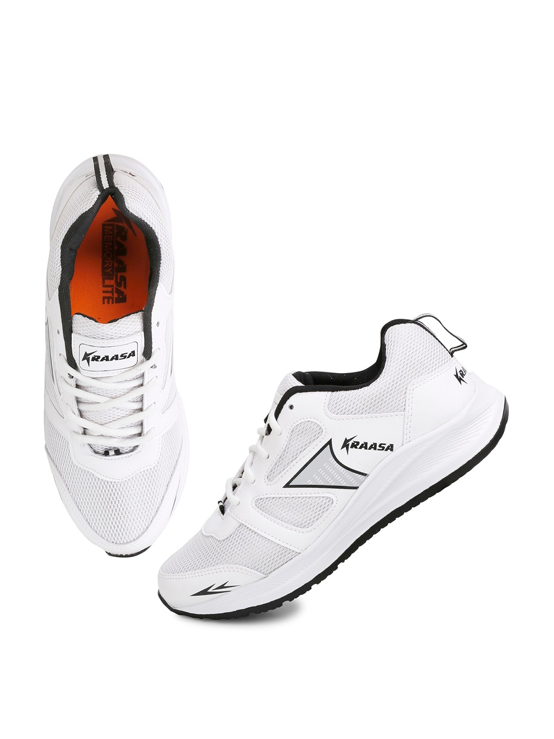 

KRAASA Men White Running Shoes