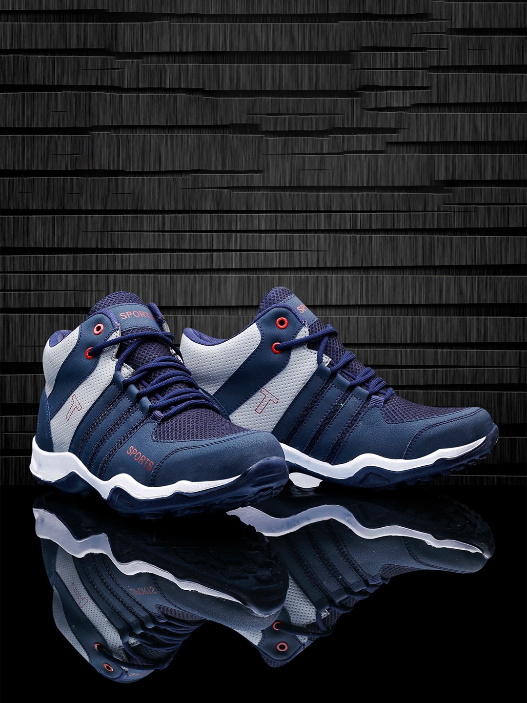 

KRAASA Men Navy Blue Running Shoes