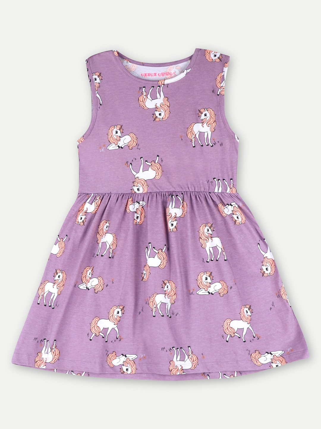 

Googo Gaaga Girls Conversational Printed Cotton Dress, Lavender