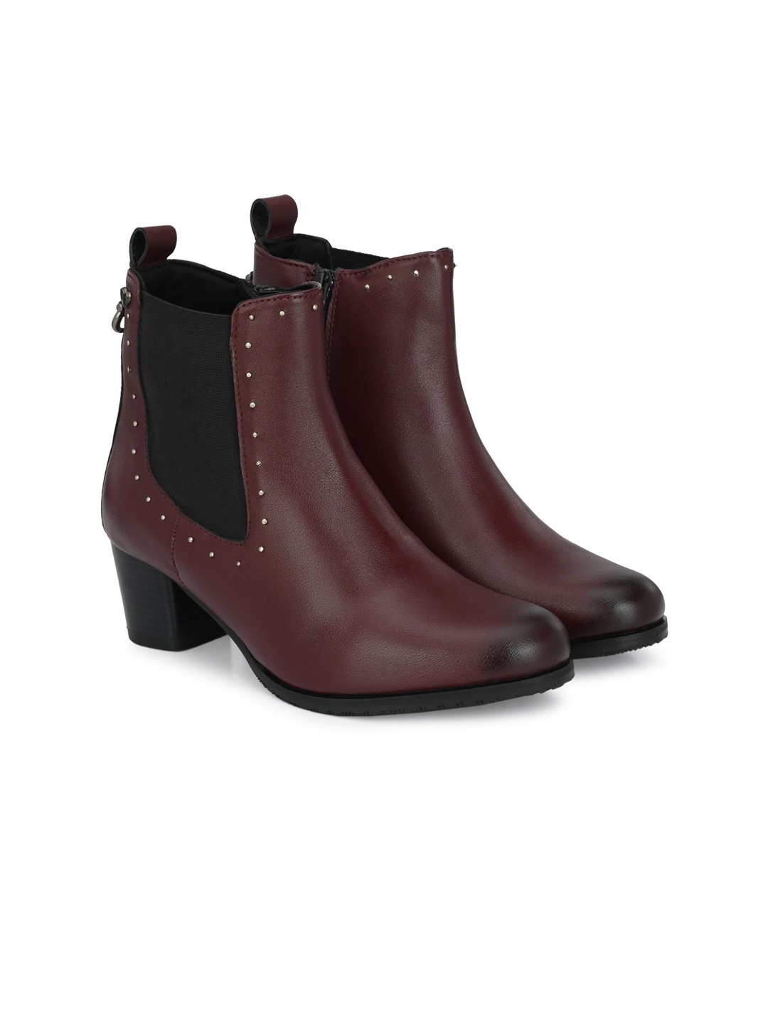 

Delize Women Cherry Red Solid Heeled Boots, Burgundy