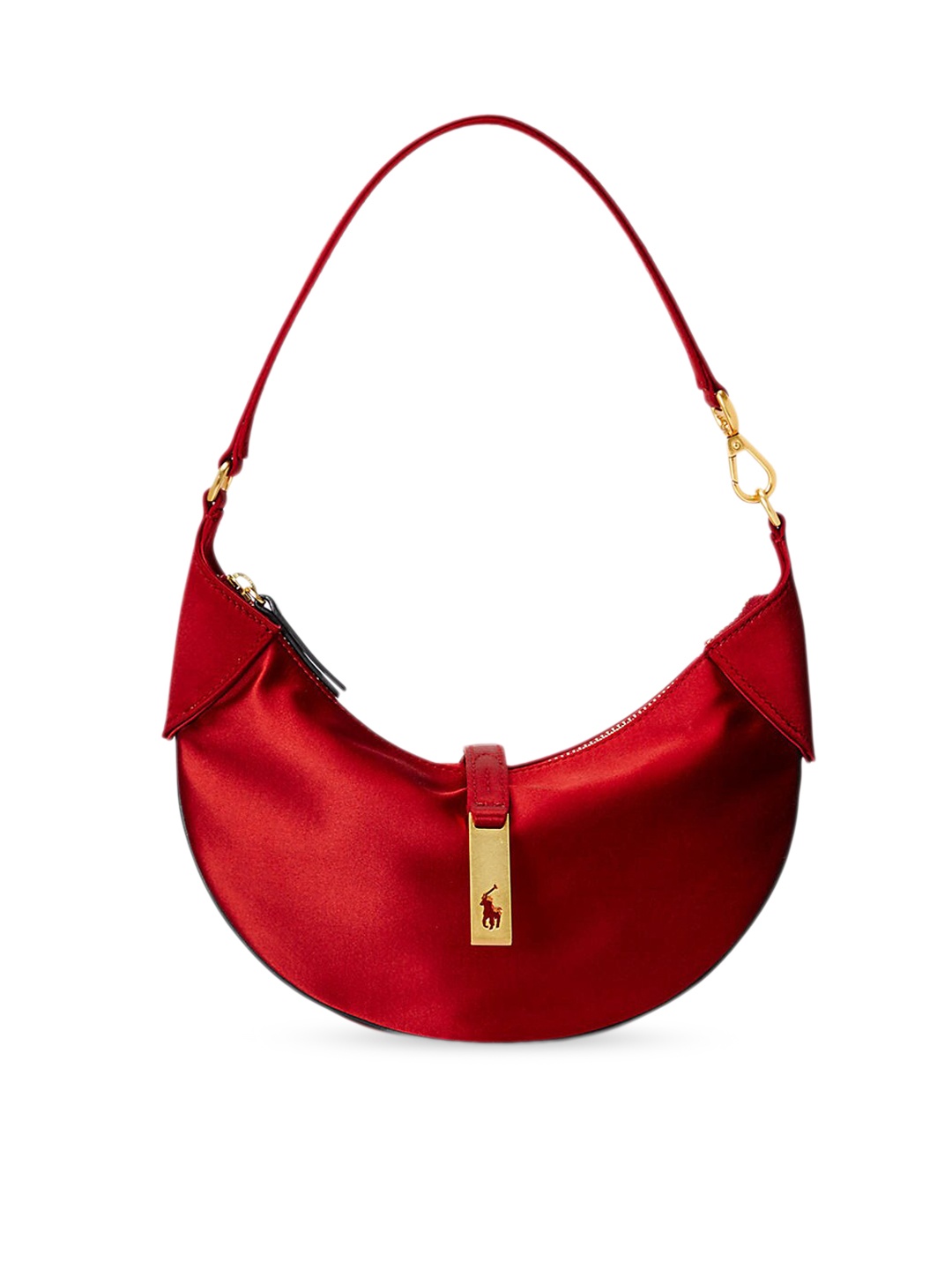 

Polo Ralph Lauren Red Half Moon Hobo Bag