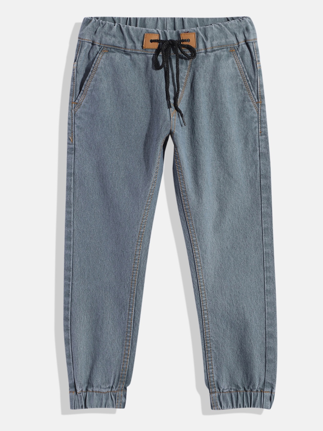 

Urbano Juniors Boys Grey Solid Slim Fit Denim Joggers