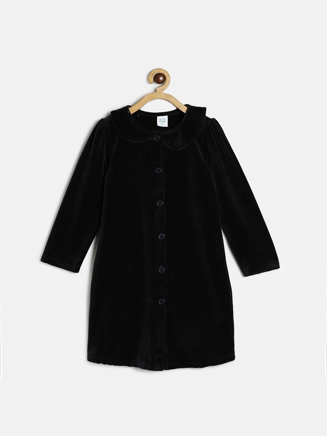 

MINI KLUB Girls Black Peter Pan Collar A-Line Dress