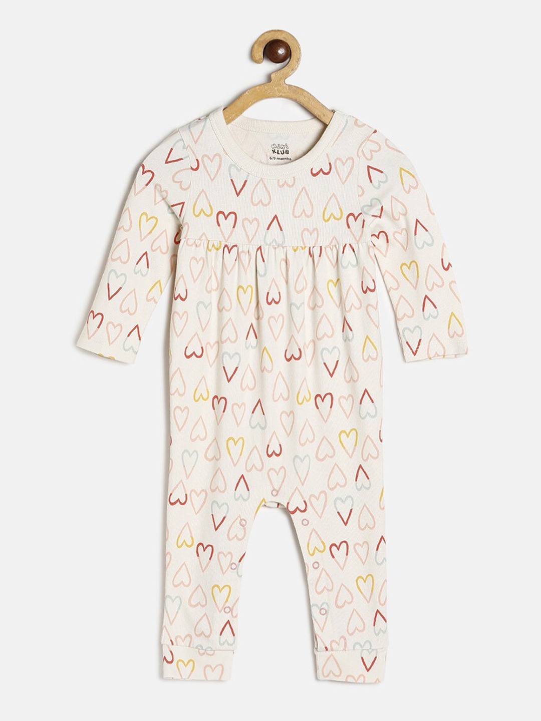 

MINI KLUB Infant Girls Pink Printed Cotton Romper