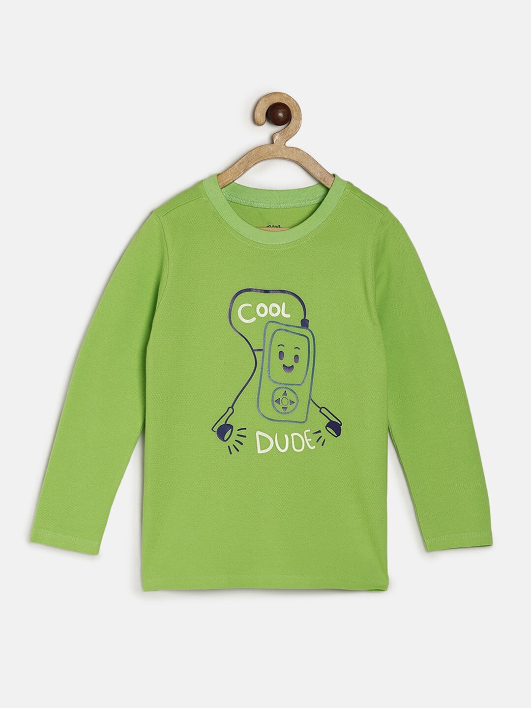 

MINI KLUB Boys Green Printed Cotton T-shirt