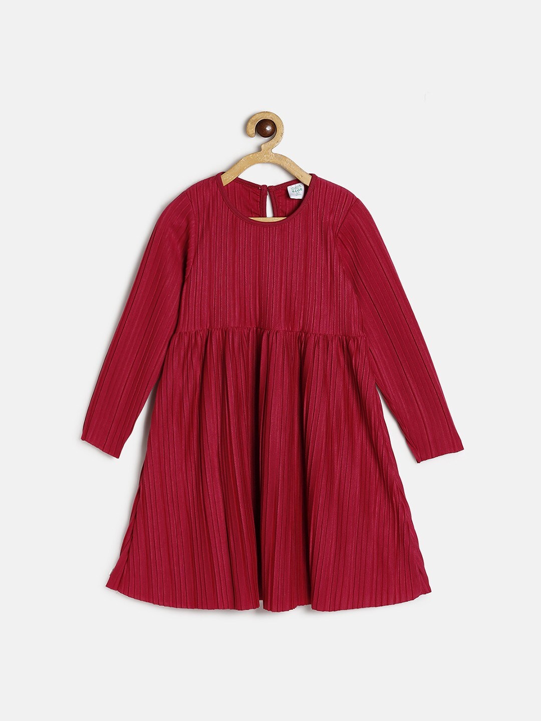 

MINI KLUB Girls Red Gathered A-Line Dress