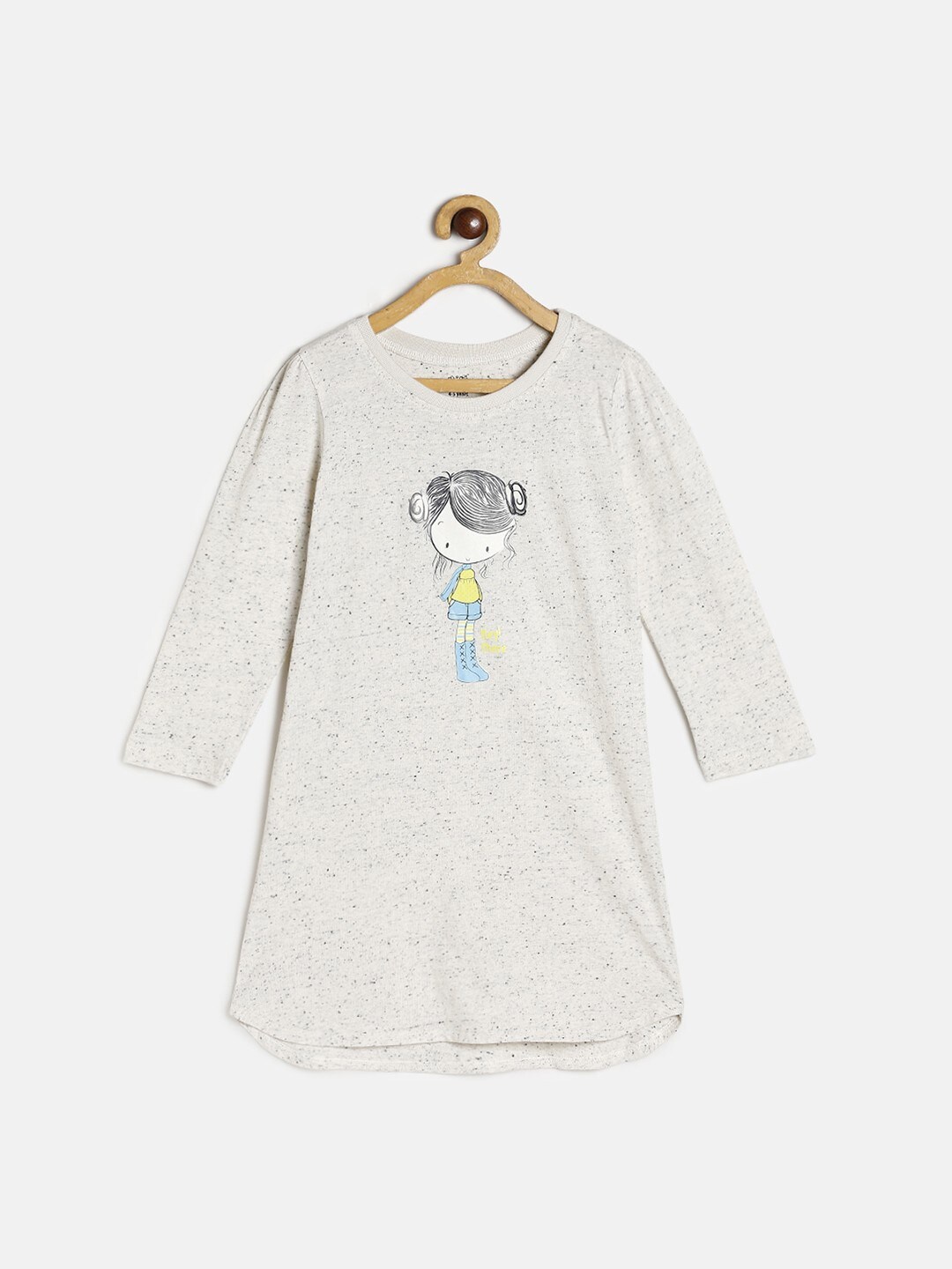 

MINI KLUB Girls Off White T-shirt Cotton Dress