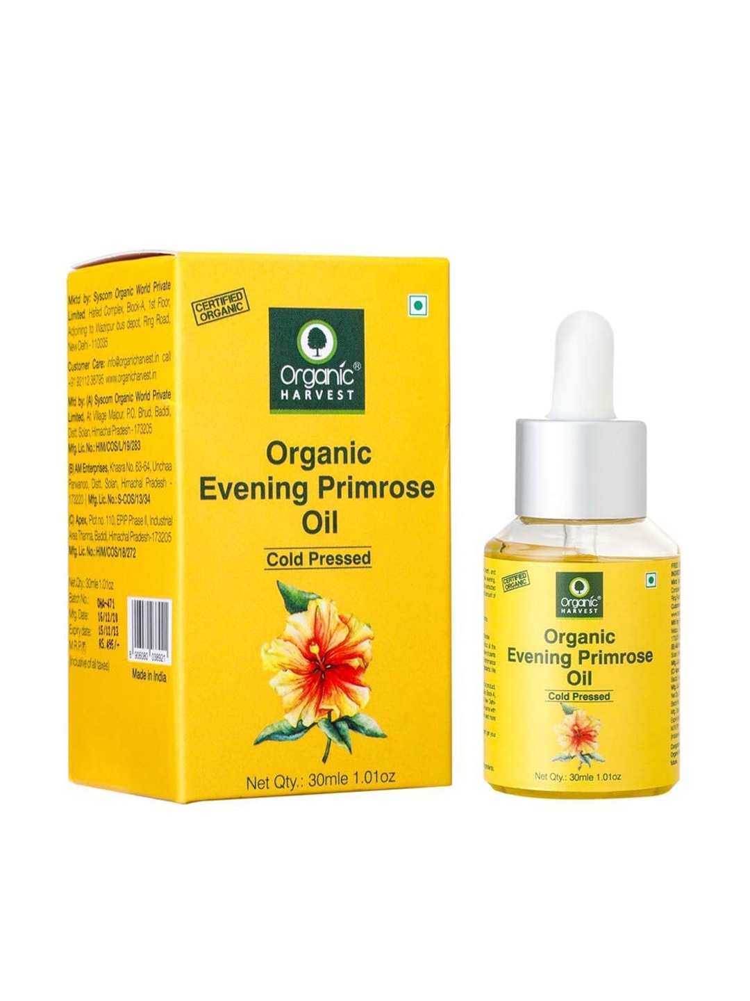 

Organic Harvest Cold Pressed Primrose Unbleached & Unrefined Paraben Free Oil 30ml, Yellow