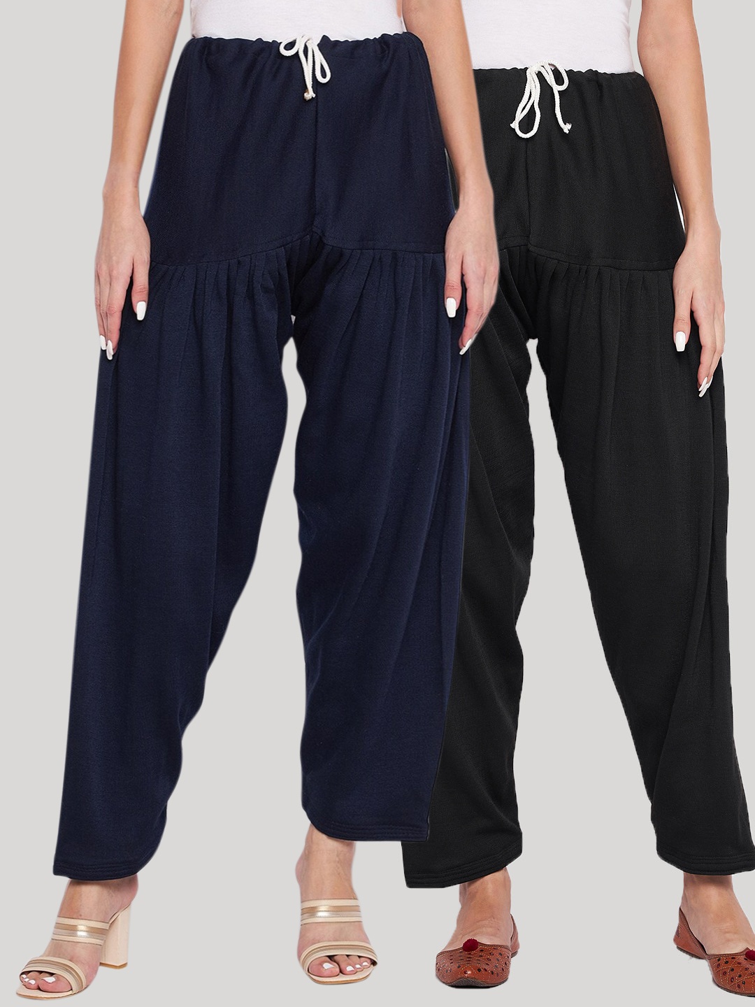 

Clora Creation Women Pack Of 2 Navy Blue & Black Solid Salwar
