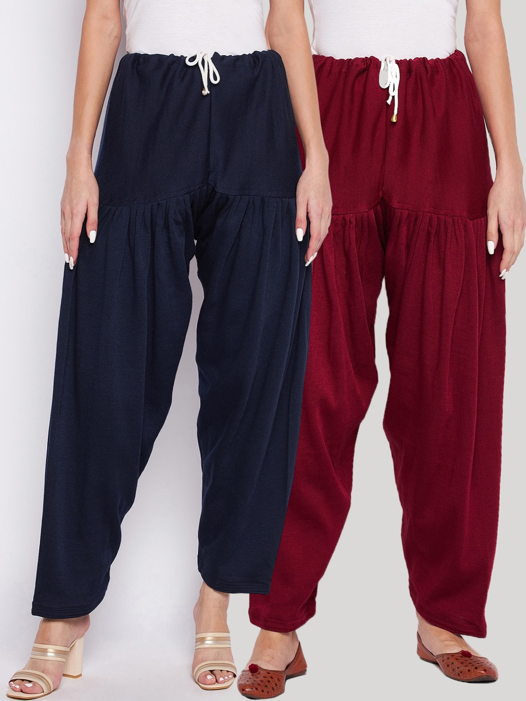 

Clora Creation Women Pack Of 2 Solid Salwars, Navy blue