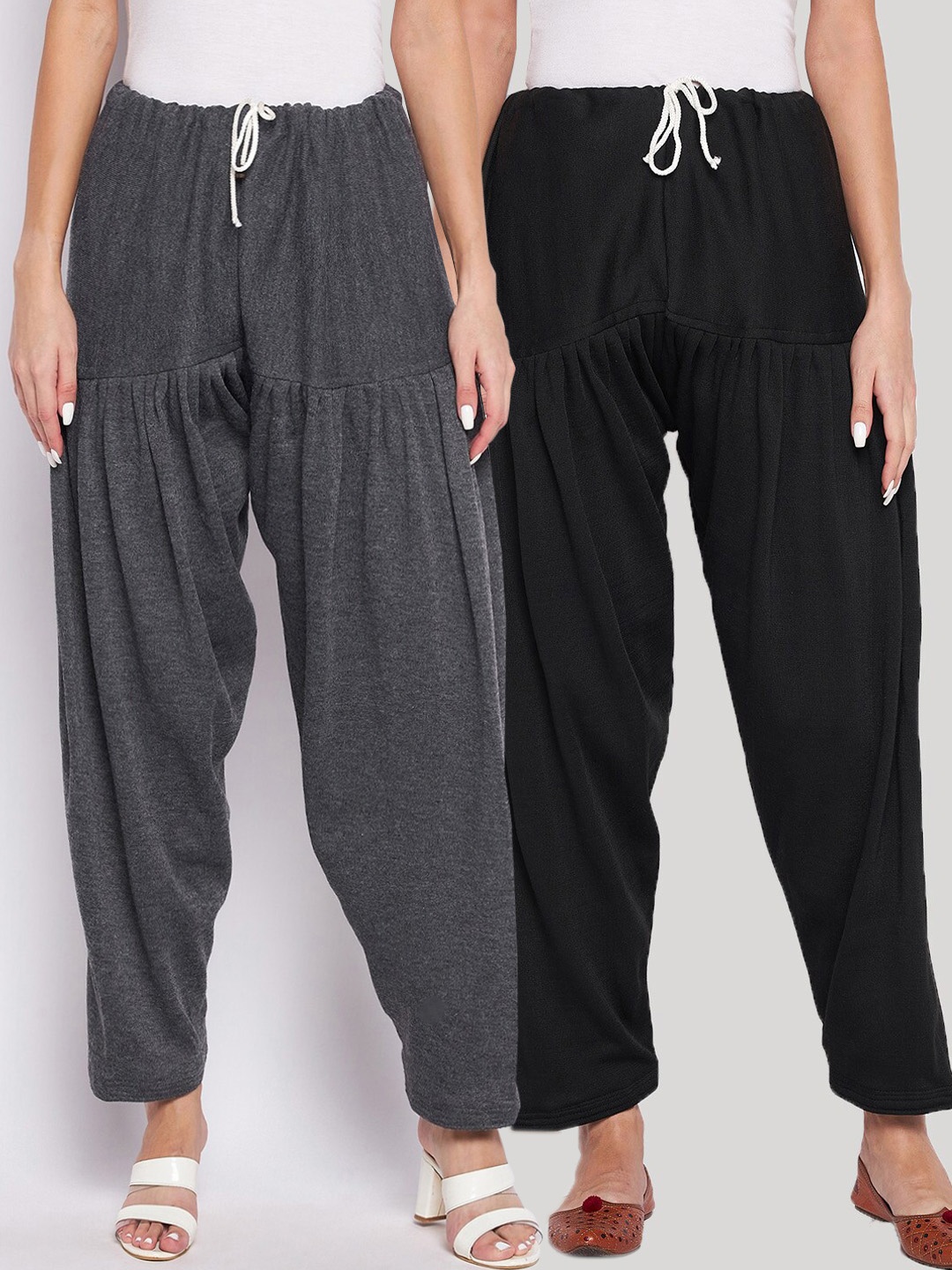 

Clora Creation Women Pack Of 2 Grey & Black Solid Salwar