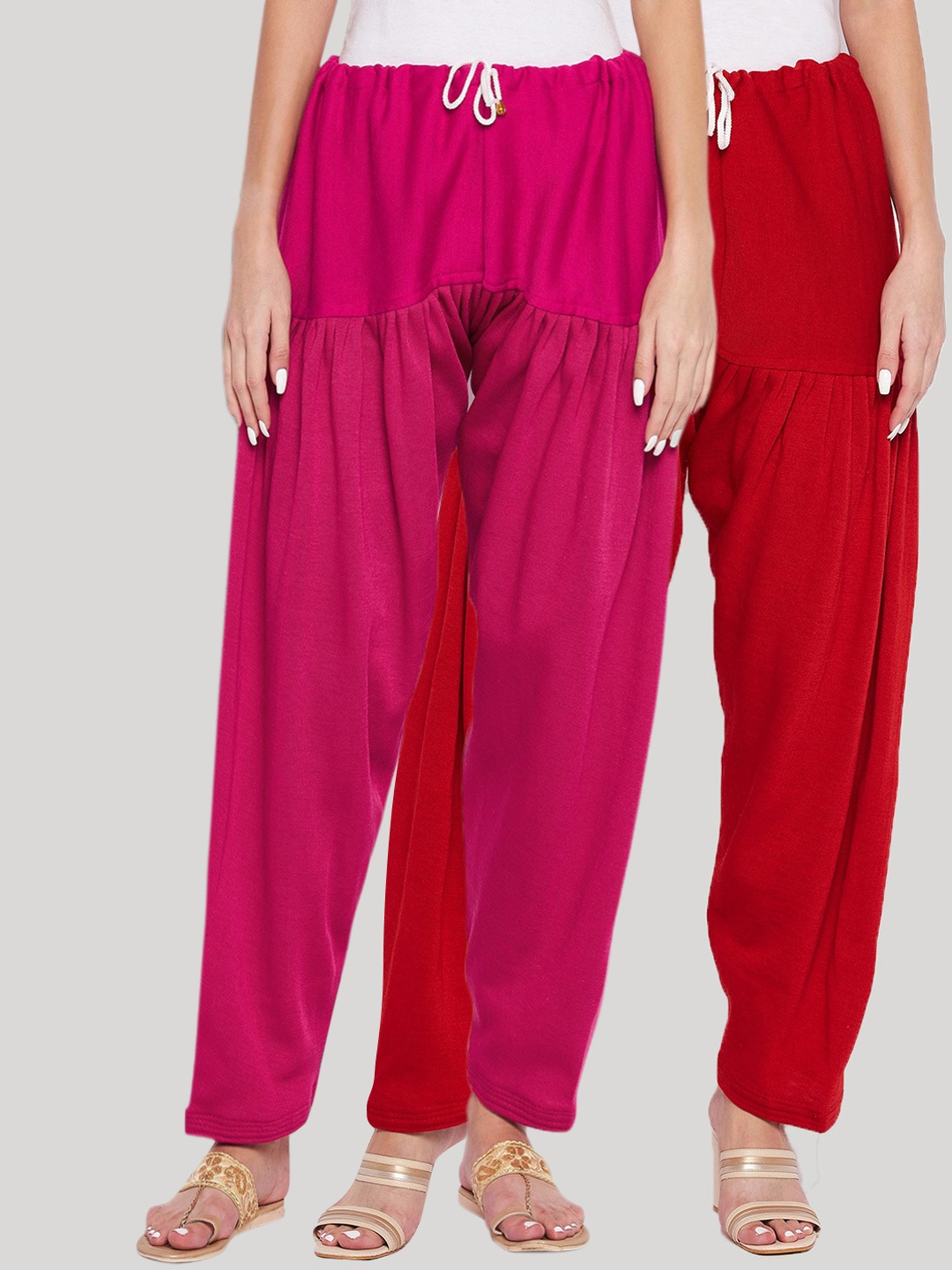 

Clora Creation Women Pack Of 2 Solid Winter Salwar, Red
