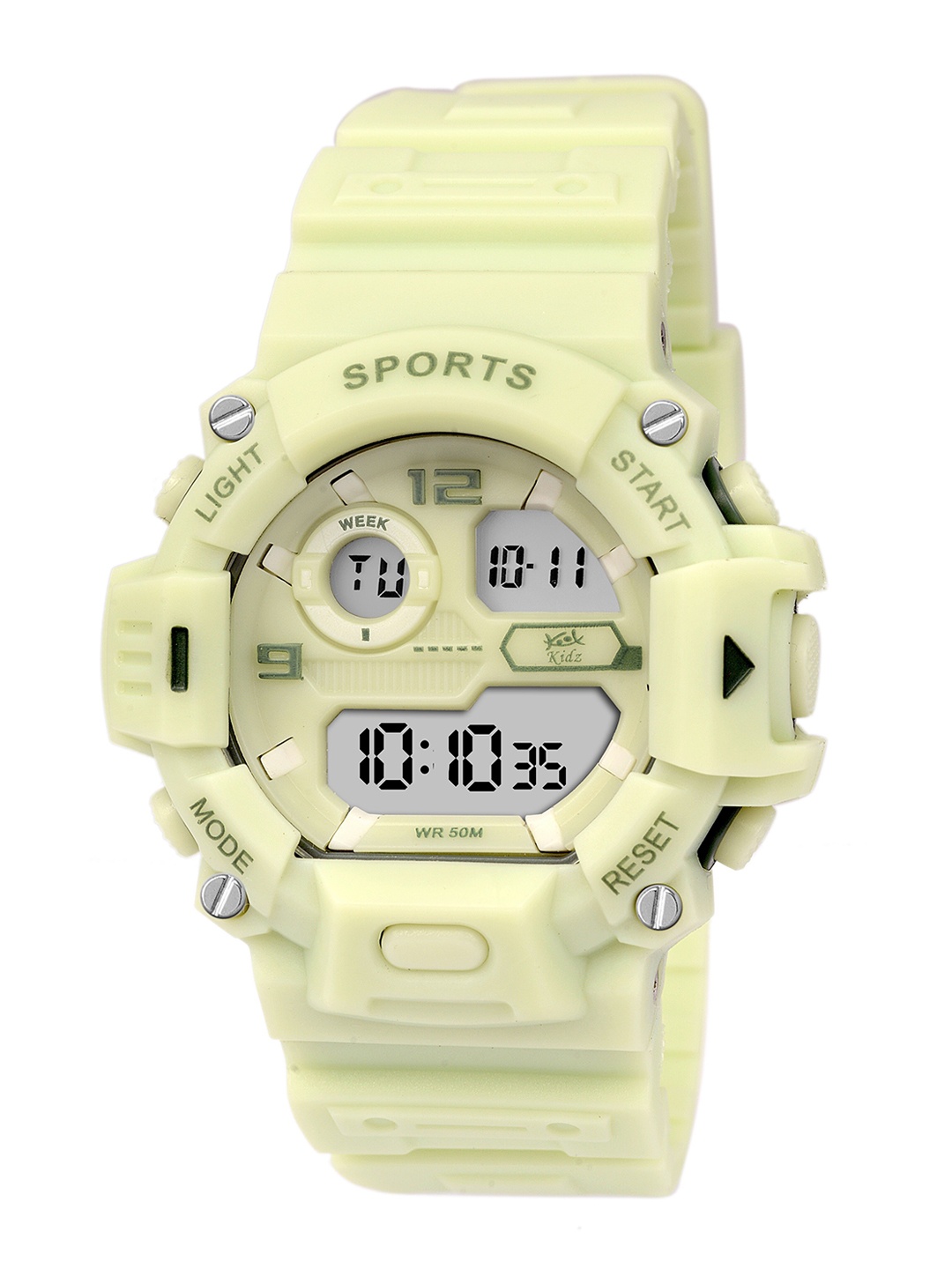 

Kool Kidz Unisex Kids Grey Dial & Green Straps Digital Watch, Yellow