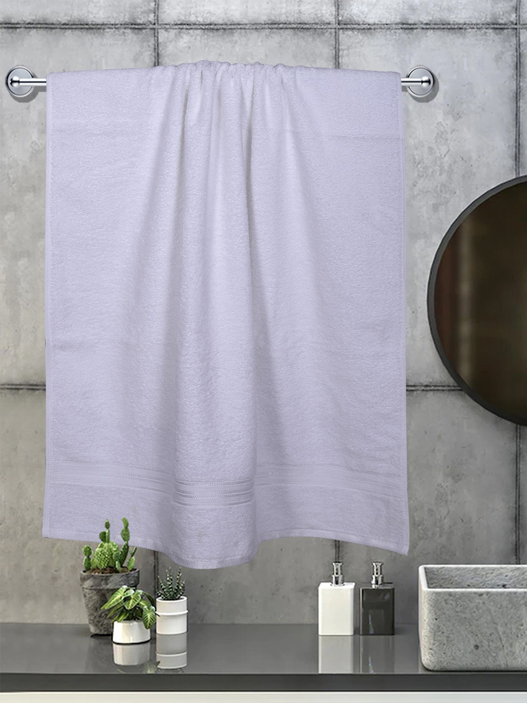 

RANGOLI White Solid Cotton 500 GSM Bath Towels