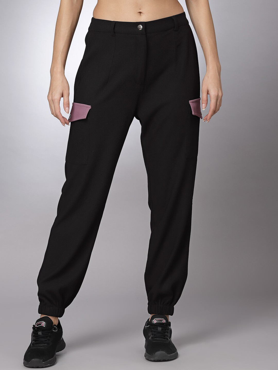 

KASSUALLY Women Black Joggers Trousers