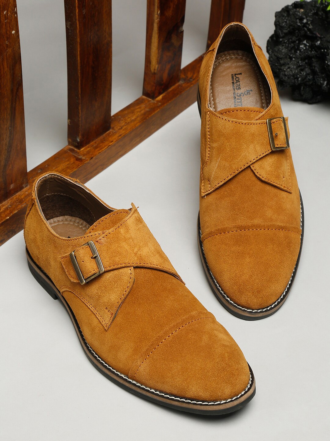 

LOUIS STITCH Men Tan Suede Monks