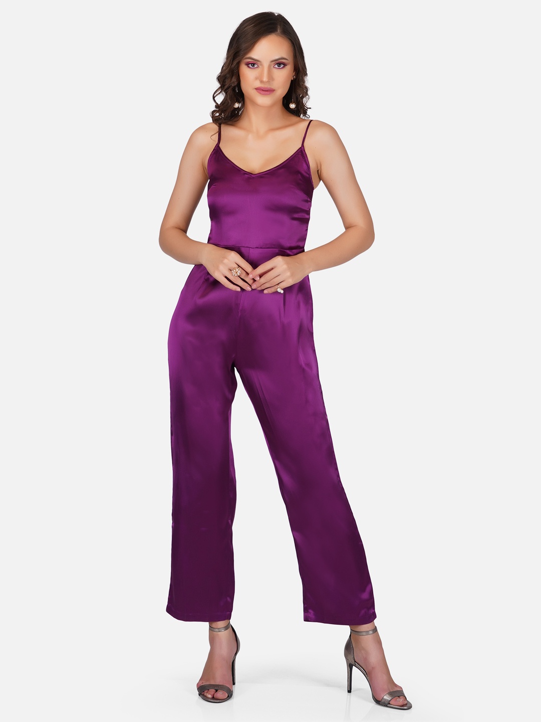 

Tinted Violet Solid Basic Jumpsuit