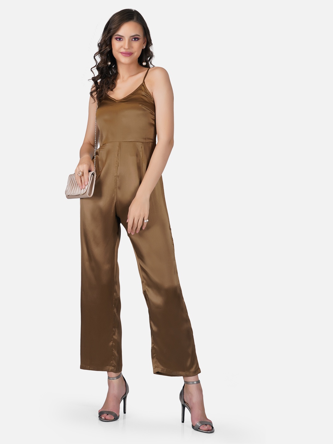 

Tinted Brown Solid Basic Jumpsuit