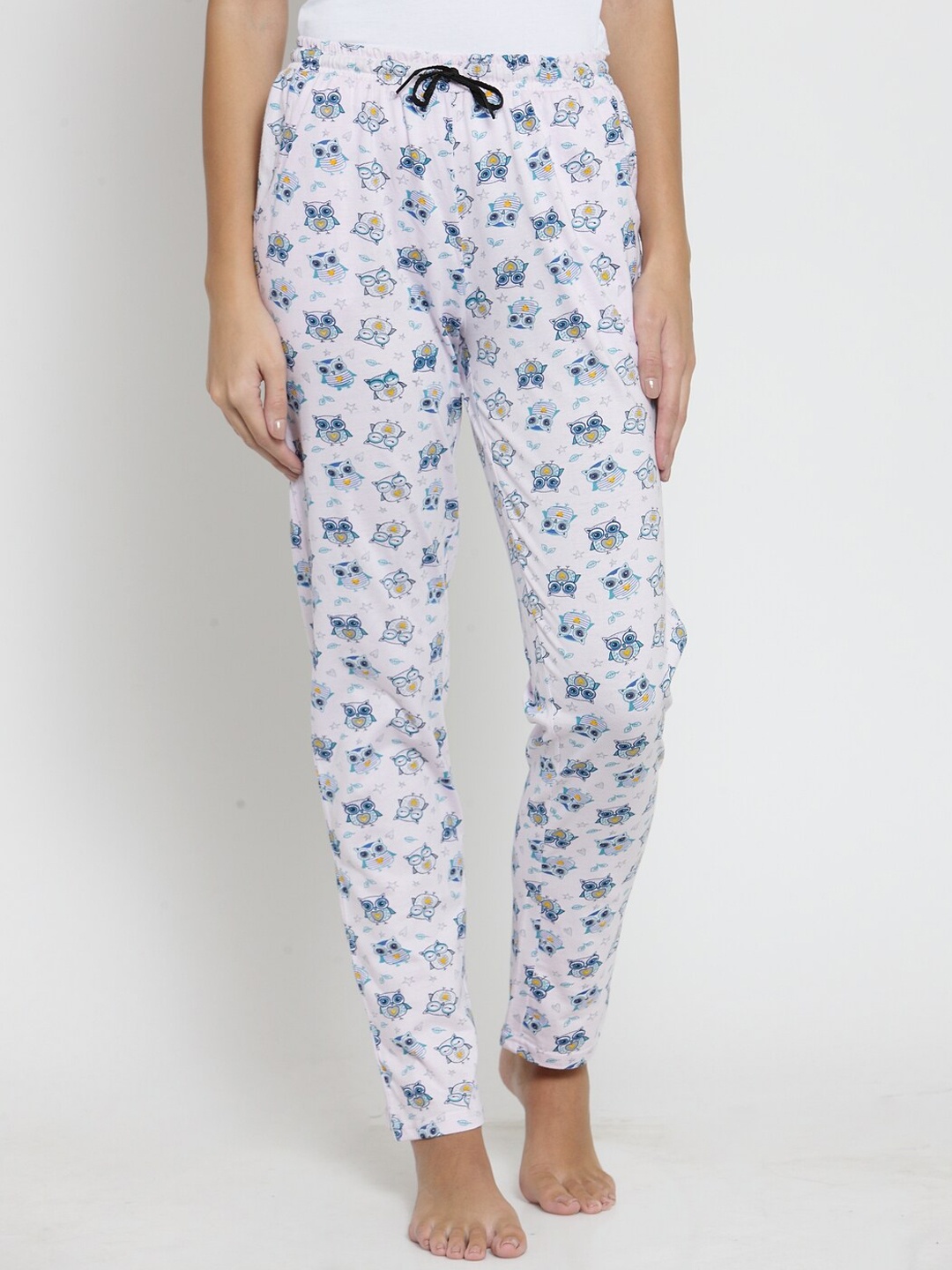 

Boston Club Women White & Blue Printed Pure Cotton Lounge Pant