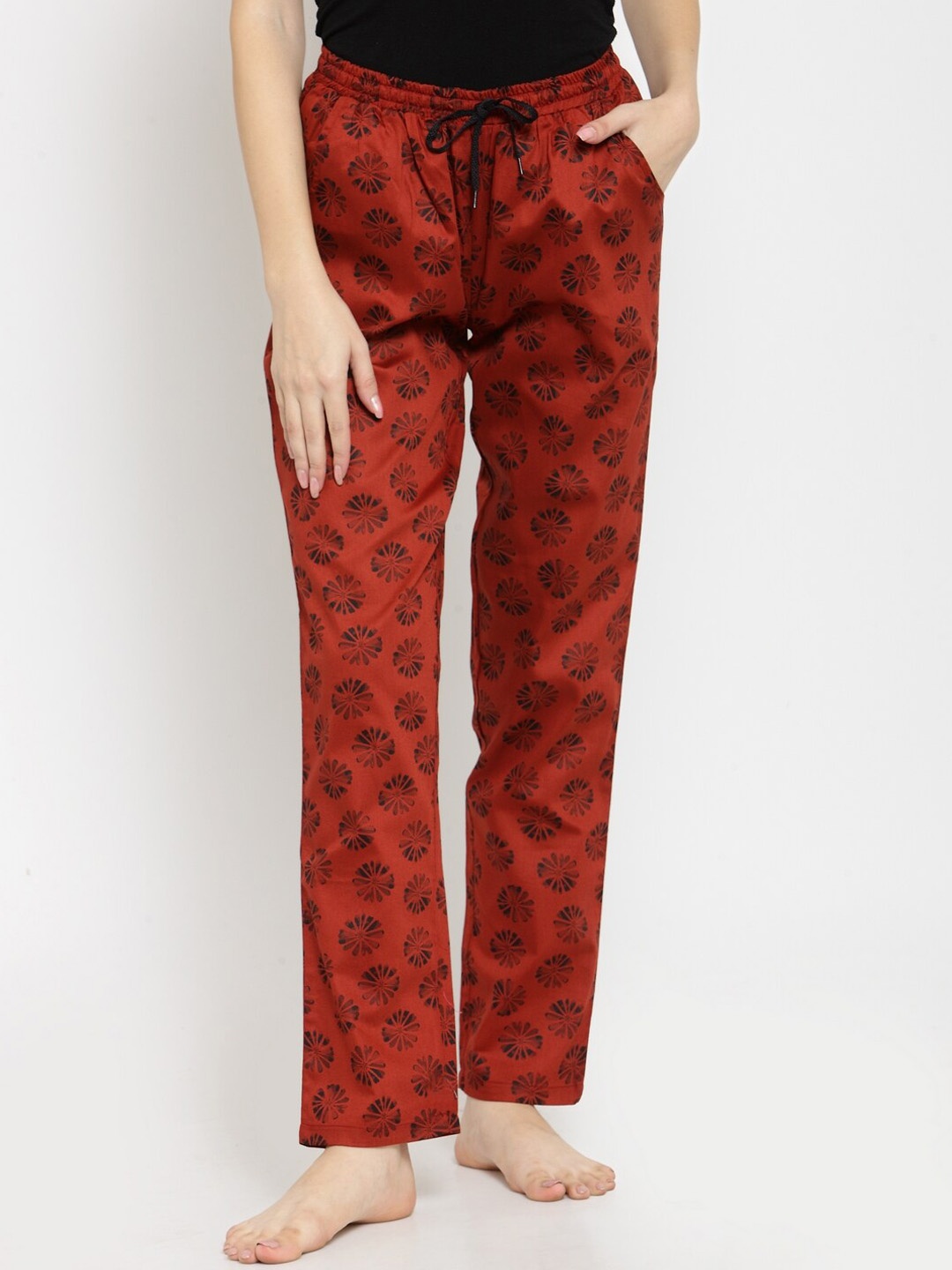 

Boston Club Women Maroon Printed Pure Cotton Lounge Pant