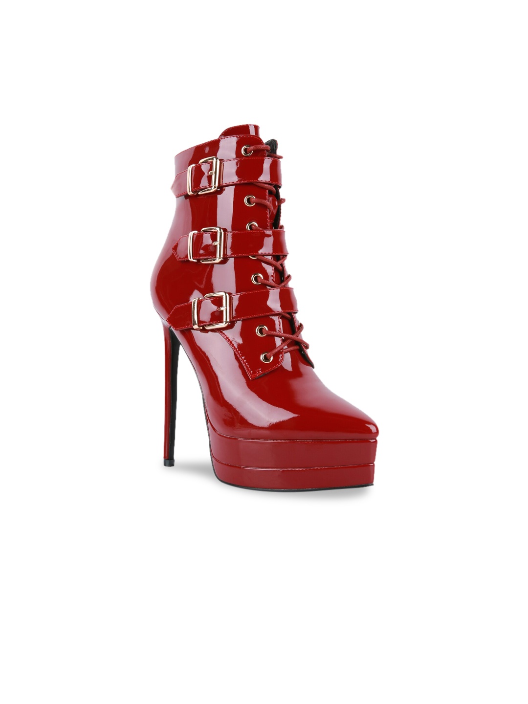 

London Rag Women Burgundy Solid Ankle Boots