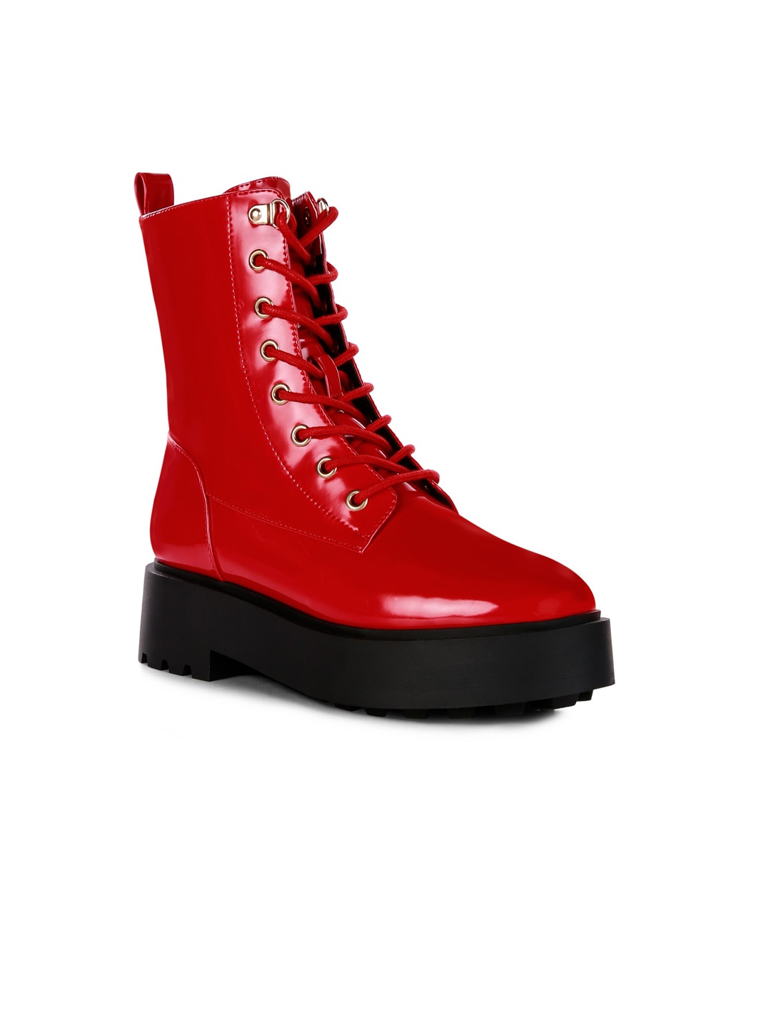 

London Rag Women Red Solid Biker Boots