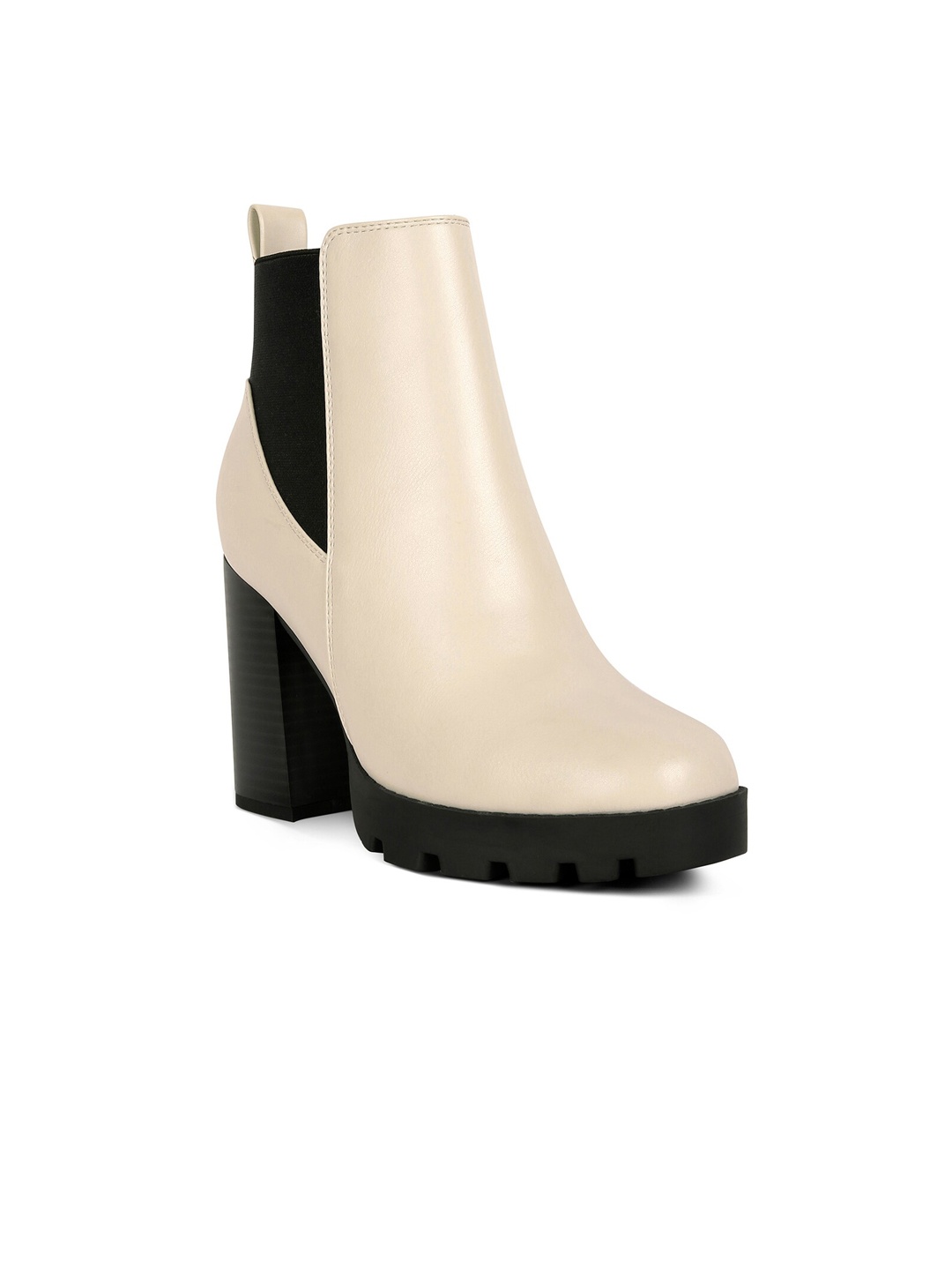 

London Rag Women Beige Solid Heeled Boots