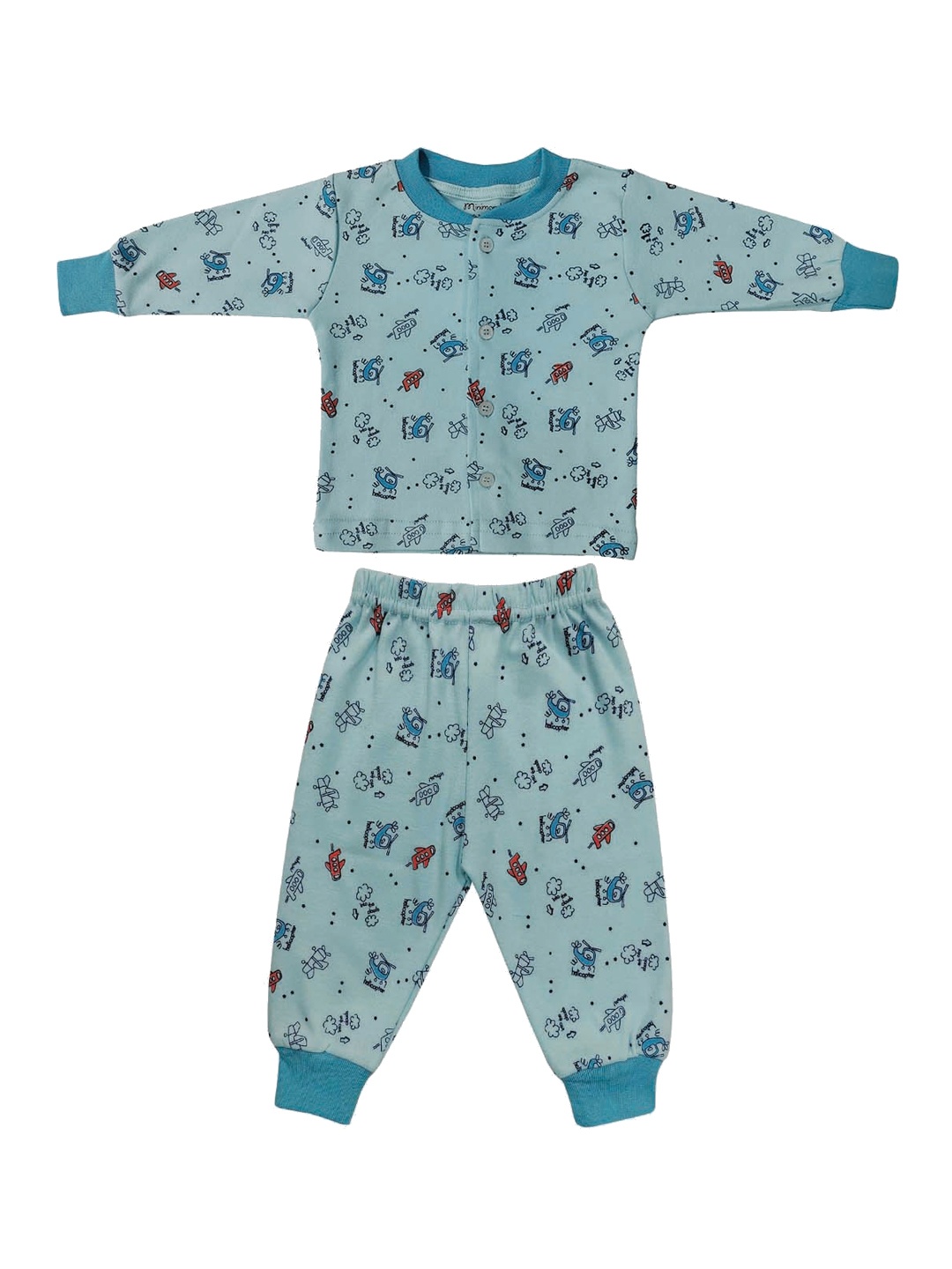 

Zoom Minimondo Kids Blue & Red Conversational Printed Night suit