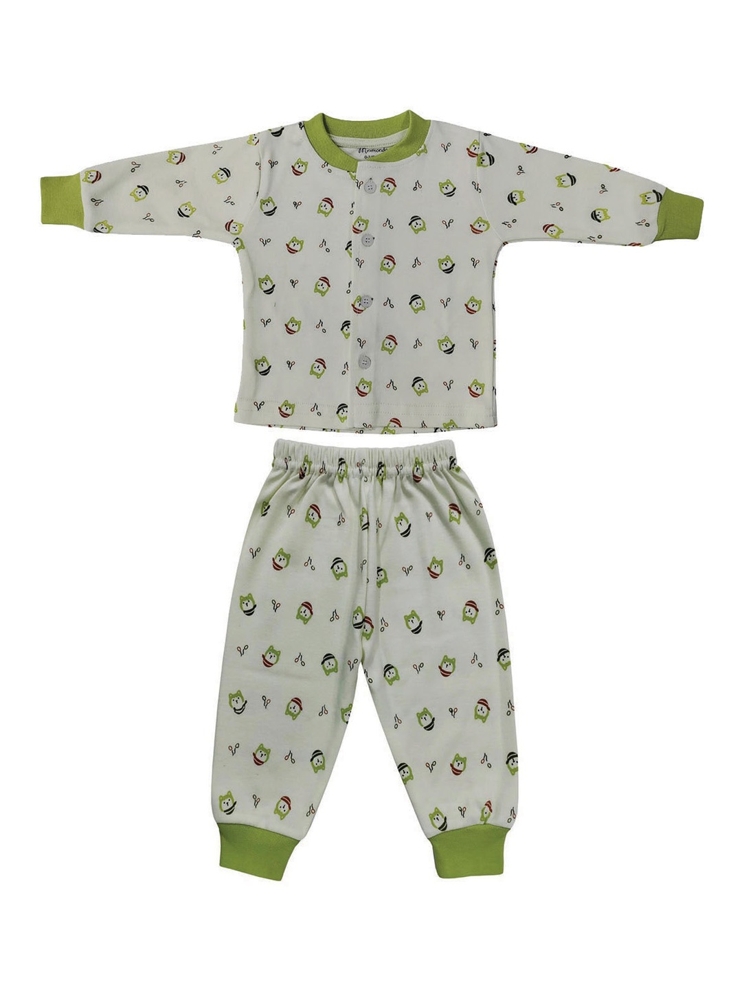 

Zoom Minimondo Kids Sea Green & Red Conversational Printed Night suit
