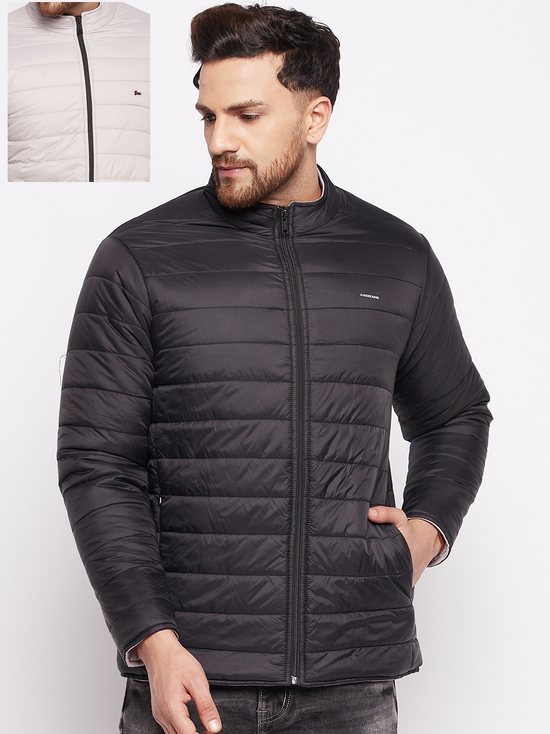 

Okane Men Black & Off White Reversible Puffer Jacket