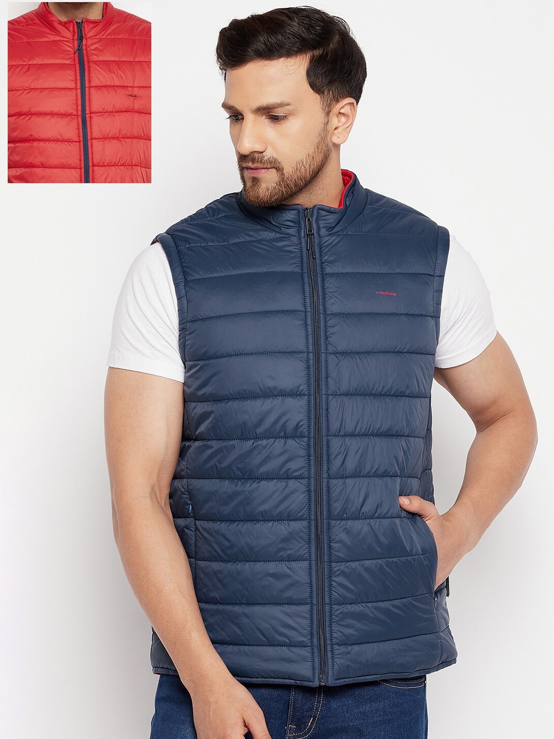 

Okane Men Blue & Red Reversible Padded Jacket