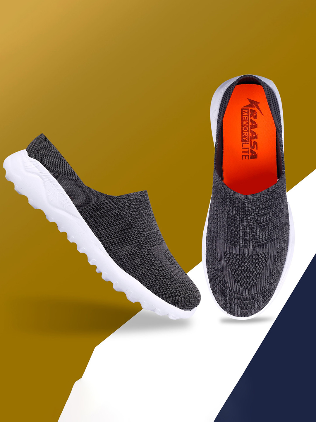 

KRAASA Men Tan Woven Design Slip-On Sneakers