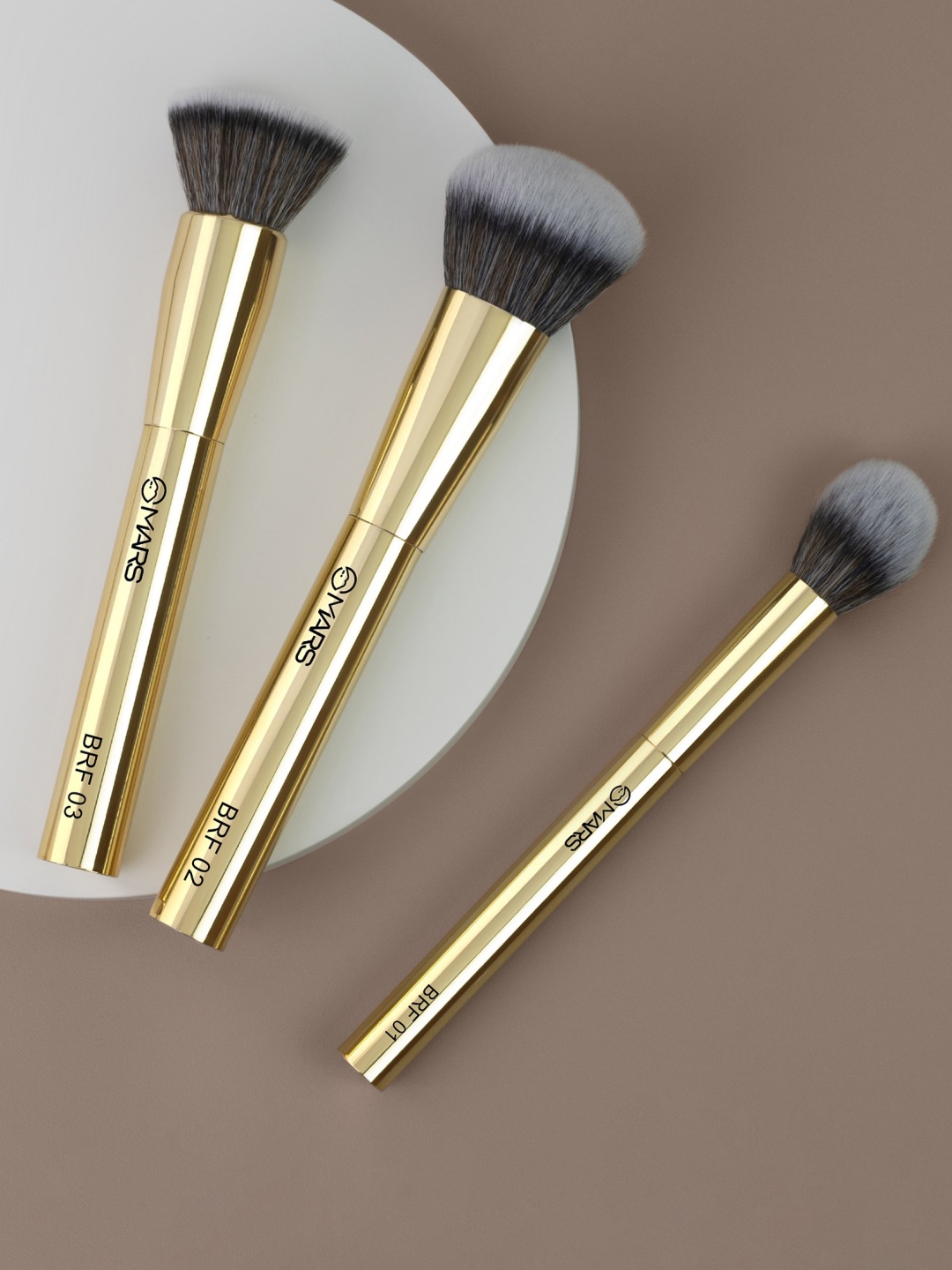 

MARS Set Of 3 Artist's Arsenal Makeup Brush, Gold
