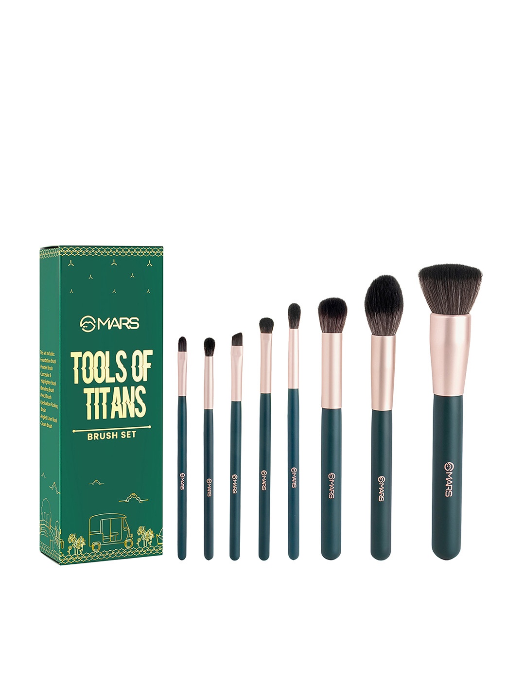 

MARS Set Of 8 Tools Of Titans Brush Set, Green