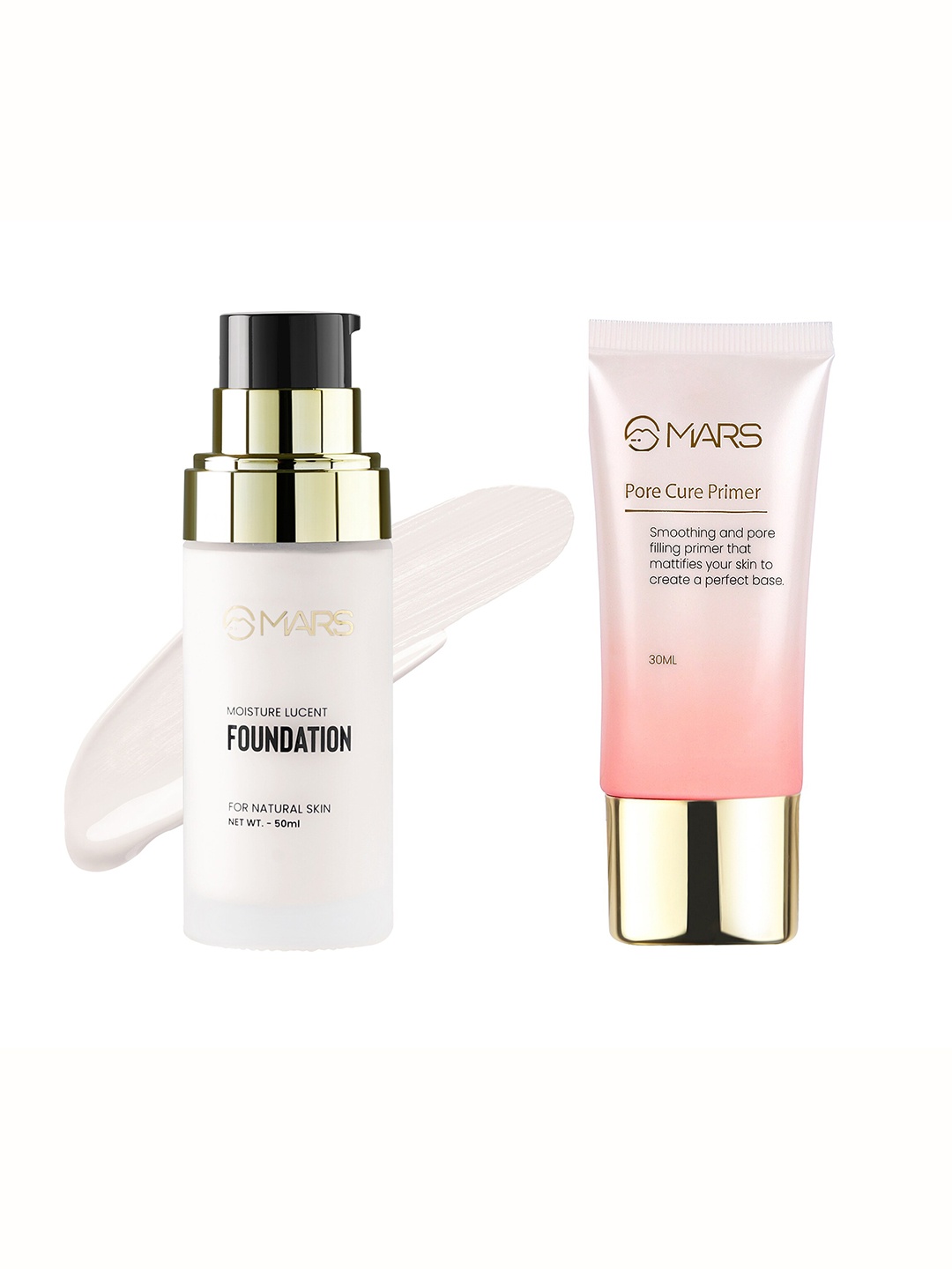 

MARS Set of Moisture Lucent Foundation-Shade 02 50 ml + Pore Cure Primer 30 ml, Cream