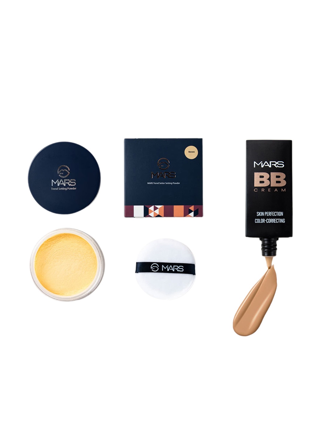 

MARS Ultra Fine Matte Banana Loose Powder With Tan BB Cream Foundation 45gm -Banana+Tan, Beige