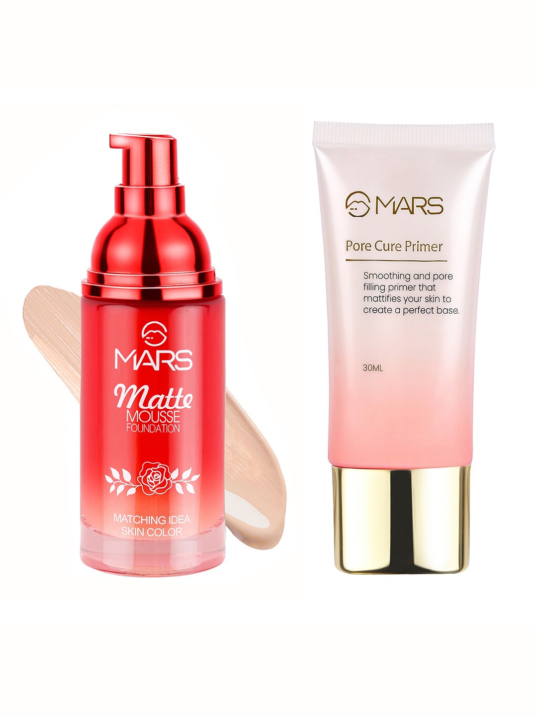 

MARS Set of Matte Mousse Foundation - Nude Beige 60 ml & Pore Cure Primer 30 ml